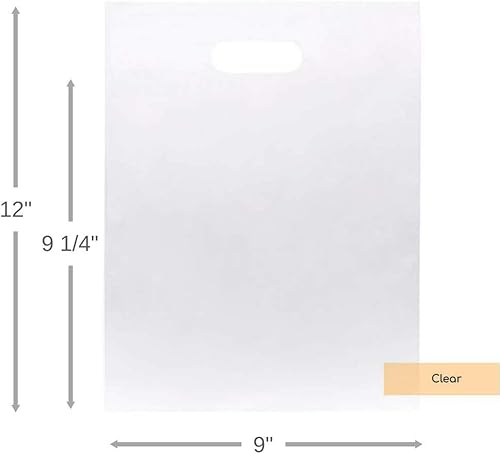 Miniatura 2 de ClearBags - Bolsa con asa de 228 x 228 x 2 cm de polietileno de baja densidad bolsa de mercancía con asas troqueladas resistente a desgarros