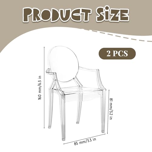 Silla de casa de muñecas 1:6 transparente y moderna de plástico 4