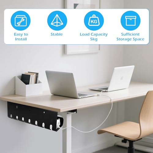 QOUBNIC Kabelkanal Schreibtisch, Kabelkanal Schreibtisch fürs Kabel Management Kabelmanagement, Kabelwanne Schreibtisch für Home Office