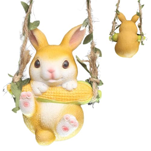 Figures de lapin de Pâques - Swing Rabbit Pendant, Swing Rabbit Figure en résine synthétique pour la ferme | Statue de lapin hashasen pour le jardin, figures de lapin en résine synthétique pour le cha