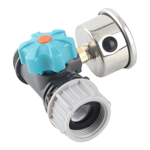 Akozon Válvula Reguladora de Agua Ajustable G3 de 4 Pulgadas con Manómetro, Controlador de Presión, Manómetro Regulador, Controlador de Riego de Jardín de Invernadero