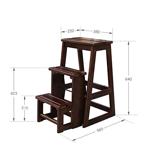 Taburete de escalada DASHADAO de madera plegable de 3 pisos 4