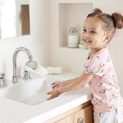 Image of CHILDHOOD (2 Pack) Faucet Extender for Kitchen and Bathtub Sink, Universal Sink Handle Extenders, Fun Hand-Washing for Babies, Toddlers and Kids (Grey)