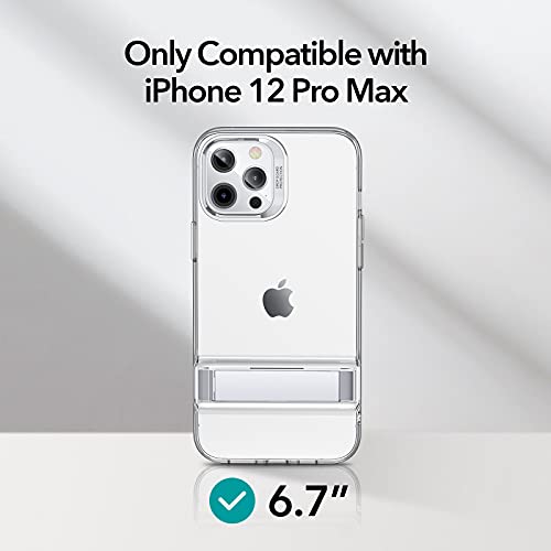 Esr Metal Kickstand Case Compatible With Iphone 12 Pro Max [Patented Design] [Two-Way Stand] [Reinforced Drop Protection] Flexible Tpu Soft Back For 2020, 6.7-Inch - Clear #TOP7