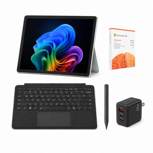 Image of Microsoft Surface Pro 12 inch Copilot+ AI PC, Snapdragon X Plus, AI-Ready NPU, 16GB RAM, 512GB Storage, Webcam, 2-in-1 Tablet Laptop with Keyboard, Stylus & MS 365, Windows 11, Platinum