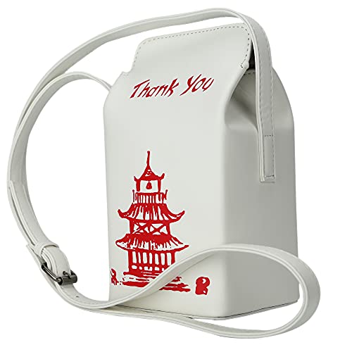 Image of Tower Print Crossbody Shoulder Bag,Pu Chinese Takeout Box Totes Purse for Women | Tower Print