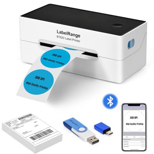 Labelrange BT620 Ecommerce Shipping Label Printer, Thermal 4X6 Label Printer, 300 Dpi, Bluetooth & Usb cover