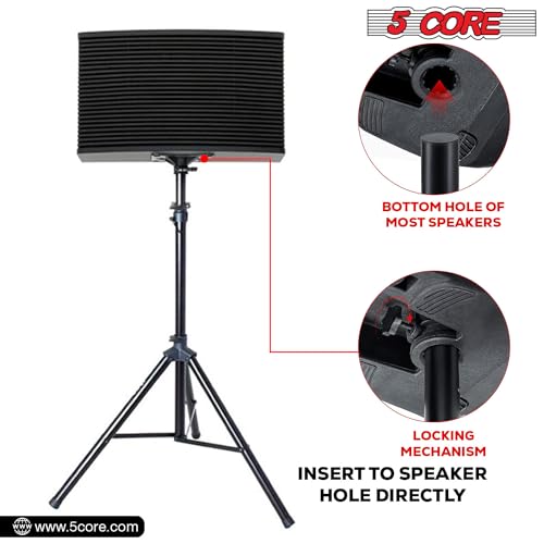 5 Core Speaker Stand Tripod Pair Tall Height Adjustable Dj Light Floor Stands Universal 35Mm Pole Mount Pa Studio Monitor Large Subwoofer Support thumb #6