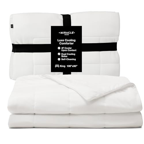 Miracle Made Cooling Comforter - King White - Lightweight All-Season Cooling Blanket - Lightweight Blanket