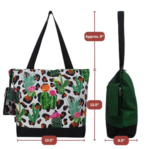 Image of NGIL Medium Top Zipper Closure Canvas Tote Bag with Attached Matching Coin Purse For Moms and Nurses