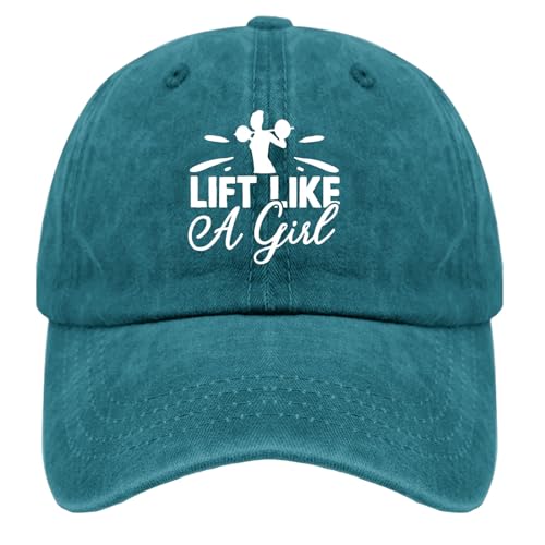 Image of MZCUEC Pasted-20231130-113617 Hats for Mens Baseball Cap Funny Washed Hiking Hats Fitted Cyan Blue