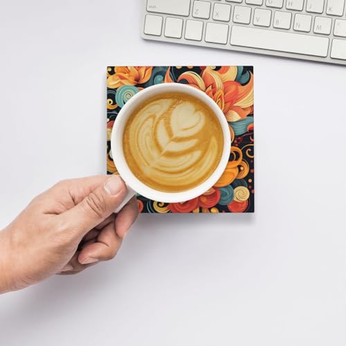 Dessous de verre céramique liège résistant chaleur support tasse café lot de 6 - 7