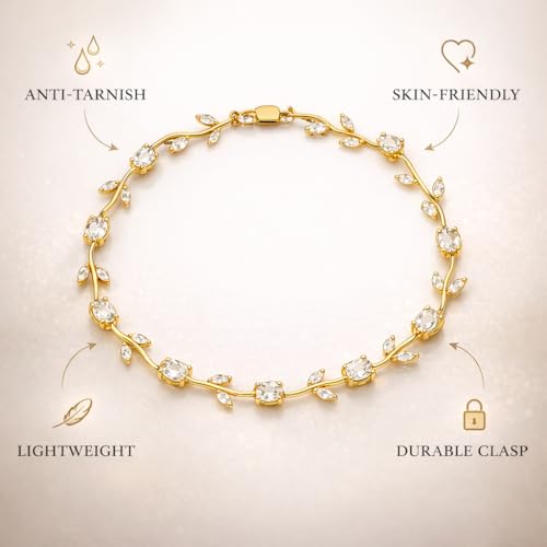 Image of Trending Tulip Bracelet for Women Stylish | Silver and Gold Toned Crystal Floral Tulip Bracelet for Girls & Women | Rapunzel Inspired | Romantic Gift Jewellery