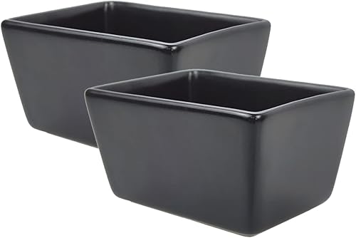 Sizikato 2pcs negro mate porcelana azúcar paquete titular té bolsa tazón, 5 oz