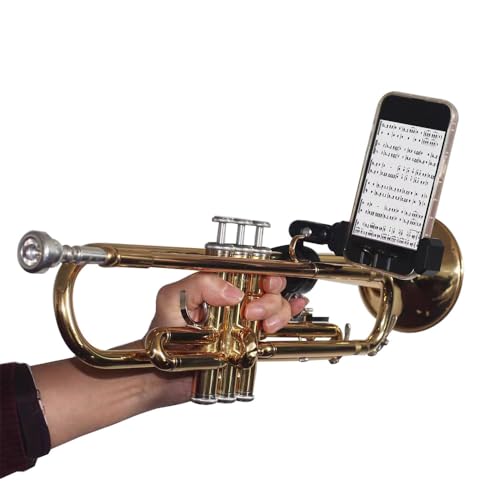 Soporte ajustable para teléfono de trompeta para banda de marcha para trompeta (0.5-1.8 pulgadas)