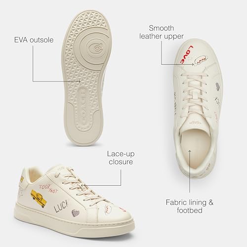 Coach Men's High Line Sneaker with Sketch Print, Charcoal/Black, 10.53