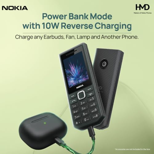 Nokia 300 चार्ज 2G कीपैड मोबाइल फोन|3700 mAh की बैटरी | रिवर्स चार्जिंग | 4-इन-1 चार्जिंग केबल | मजबूत मशाल | PhonePe UPI |1‑वर्ष की रिप्लेसमेंट गारंटी |टाइप-सी चार्जिंग | काला - Image 5