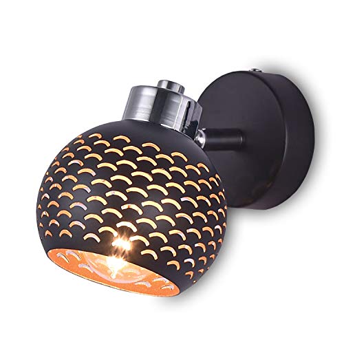 Preisvergleich Produktbild LED Deckenleuchte Schwenkbar E14 IP20 LED Strahler Deckenlampe Spots Wohnzimmerlampe Deckenspot LED Deckenstrahler Warmweiss Metall Matt Schwarz Gold 1 Flammig drehbar