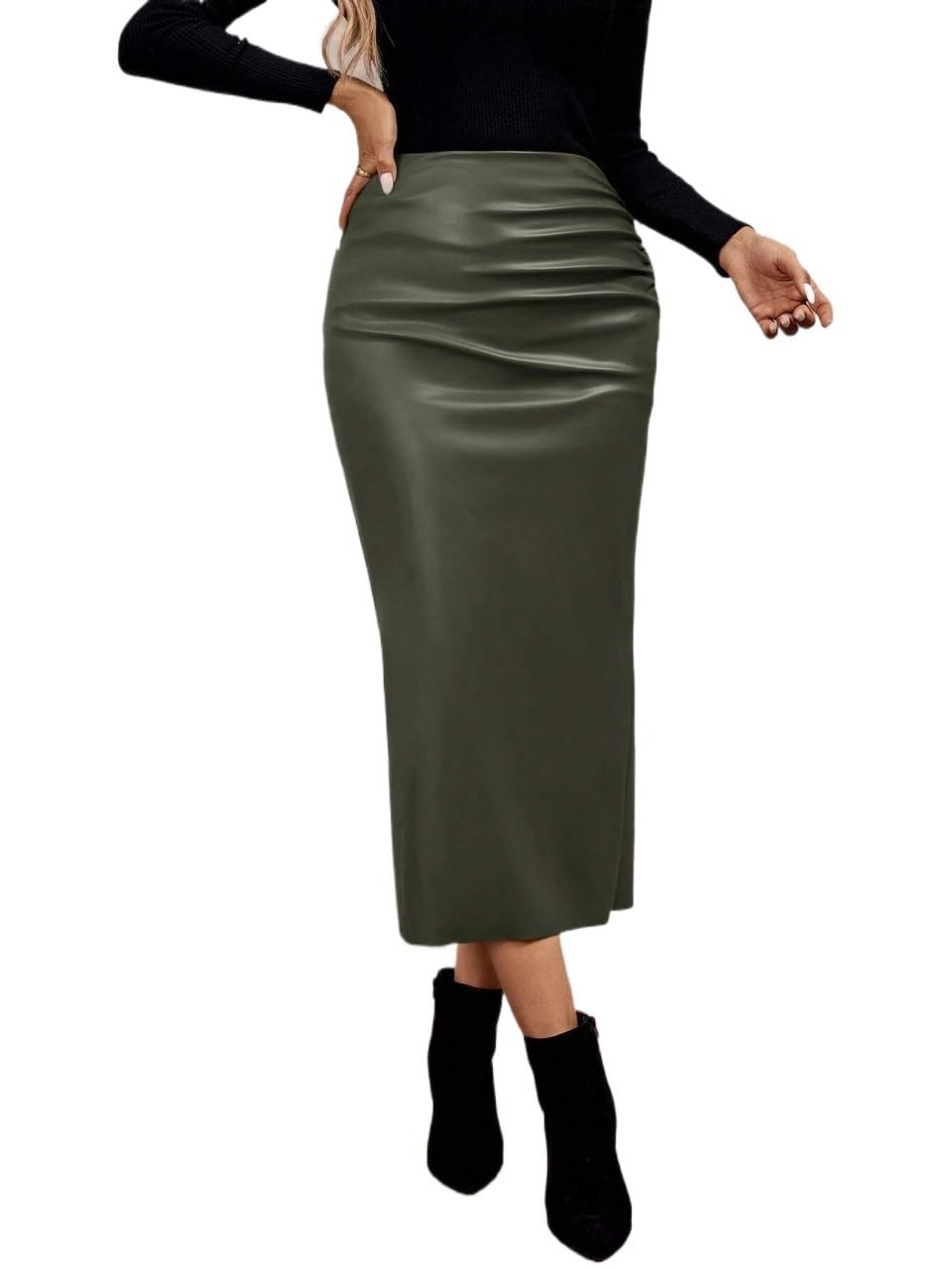 Womens Casual Solid Color Slimming Fit Skirt 2025 Fashion Long Skirts