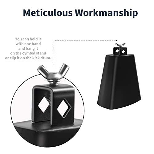 image for Soulmate Cowbell 4 inch Metal Steel Cow Bell Instrument Noise Makers C