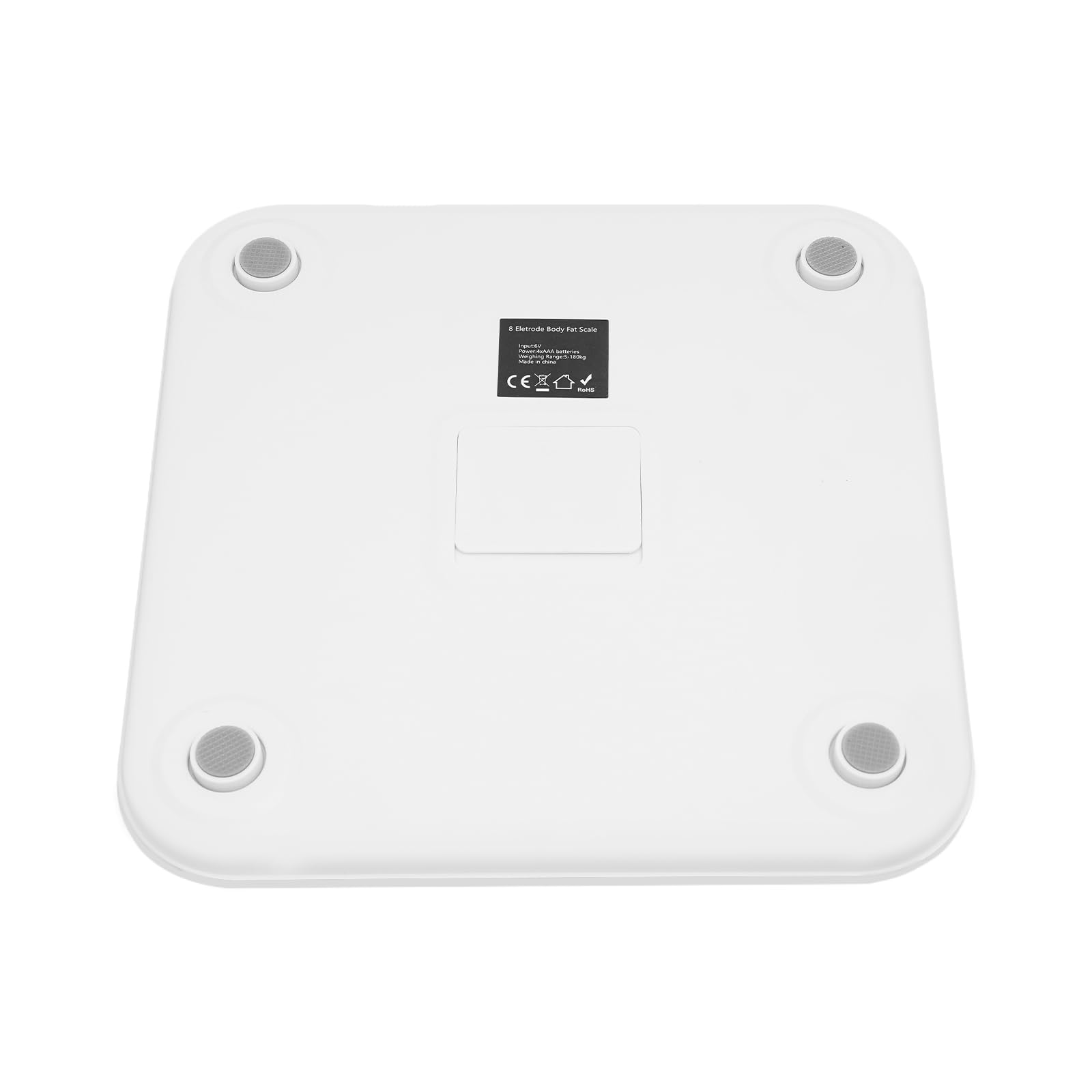 Bilancia intelligente per grasso corporeo, 8 elettrodi, multifunzione, LCD, 5-180 kg, 30 x 30 cm, per peso corporeo, grasso corporeo, bianco