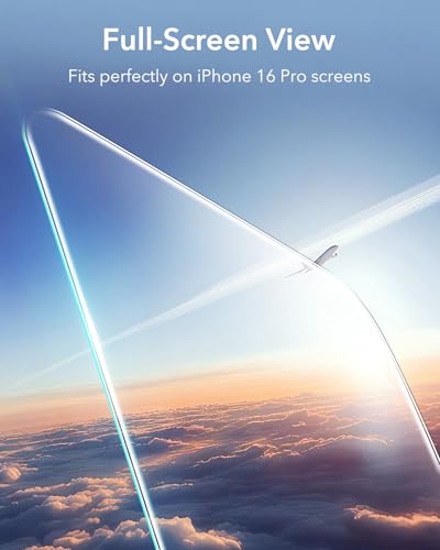 ESR 3 Pack for iPhone 16 Pro Tempered Glass, Screen Guard Film with Easy Installation Tool, 9H Hardness, Military-Grade Shatterproof, HD Clear, Scratch Resistant Screen Protector 5 41NA6qsBecL