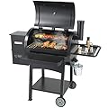 VEVOR Smoker Grill, Portable Wood Pellet Grill with Cart, 8 IN 1 BBQ Grill with PID Temperature Control & Meat Probe for Outdoor Cooking, Barbecue Camping, Picnic, 580 sq, Patio and Backyard, Black