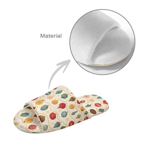Christmas Themed Print Slippers for Women House Shoes Cozy Plush Women Spa Slippers for Indoor Hotel Airplan4