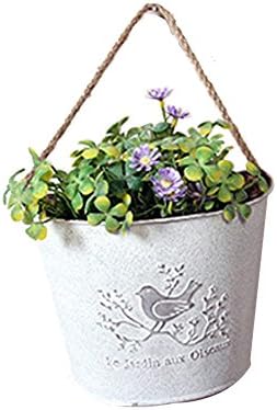 Watering Honey French Country Rustic White Shabby Chic Mini Metal Wall Hanging Planters