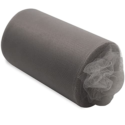 image for IONTACH Silver Tulle Fabric Rolls 6 Inch by 100 Yards (300 feet) Fabri