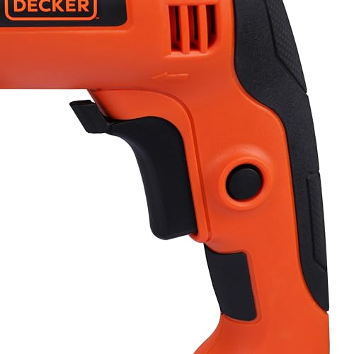 BLACK+DECKER BED550-IN 550 W, 13mm Corded Variable Speed Ergonomic Reversible Hammer Drill with Lock On Button For Home & DIY Use for Masonry, Steel & Wood, 1 Year Warranty, ORANGE & BLACK - Image 14 thumbnail