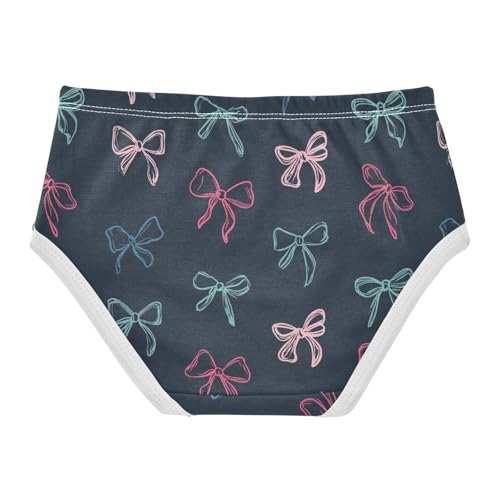 Wusikd Bows Pink Blue Teal Girls' Underwear Cotton Girls Briefs Soft Toddler Underwear 2T2