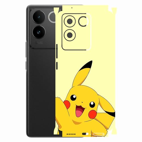 Image of AtOdds - Compatible for VIVO IQOO Z7 PRO (5G) - Mobile Back Skin Sticker - Lamination - Back Screen Guard Protector Film Wrap (Coverage - Back+Camera+Sides) (Design - Pika)