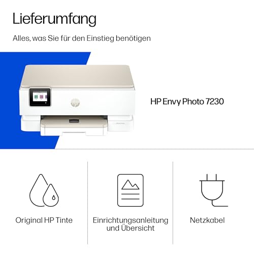 HP Envy Photo 7230 Multifunktionsdrucker, Tintenstrahldrucker, 6 Monate gratis drucken Instant Ink inklusive, Drucken, Scannen, Kopieren, Fotodruck, DIN A4, WiFi, USB