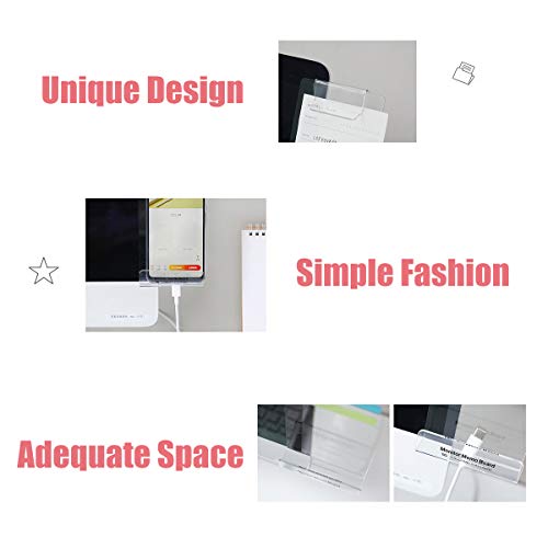 Monitor Memo Board,2 Pcs Acrylic Message Memo Boards Pad Phone Holder Left & Right Computer Monitors Screen Side Panel Sticky Reminder with Sticky Notes + Colored Index Tabs