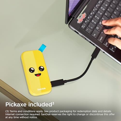 SanDisk SSD portátil Fortnite de 1 TB - até 800 MB/s, USB-C, USB 3.2 geração 2, proteção contra quedas, edição Peely - SDSSDE30-2T00-G25F - Imagem 4