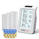 Wireless Freezer Monitor with 3 Sensors, 328ft Long Range Digital Refrigerator Thermometer with Min/Max Temp and Smart Adjustable Backlight, for Home, Garage & Breast Milk, White