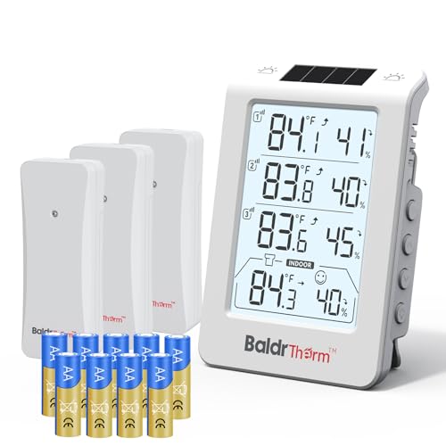 Wireless Freezer Monitor with 3 Sensors, 328ft Long Range Digital Refrigerator Thermometer with Min/Max Temp and Smart Adjustable Backlight, for Home, Garage & Breast Milk, White