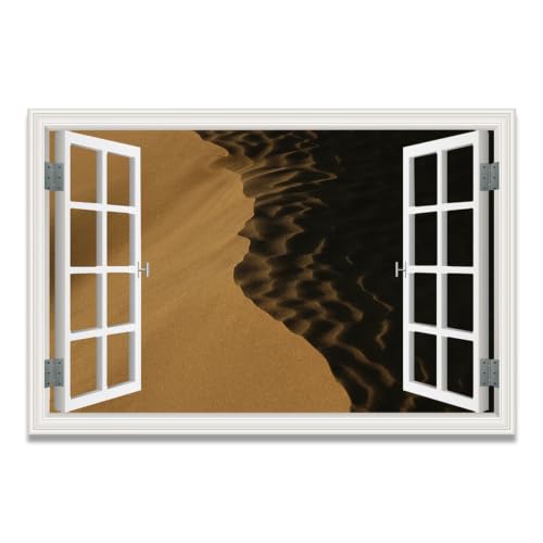 Cuadro lienzo efecto ventana de 20x30cm con montañas nevadas para ampliar espacios modernos