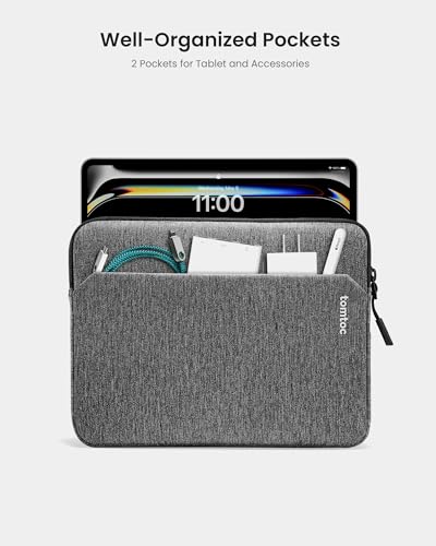 Image of tomtoc 11 Inch Tablet Case Sleeve for 2026 iPad Air M4&M3, 2025 iPad Pro M5 /M4, iPad (A16), Galaxy Tab S11 /A11+, Fits Magic Keyboard and Smart Keyboard Folio