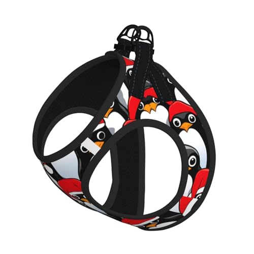 Set di guinzagli e pettorine per cani e gatti a forma di pinguini di Natale, gilet riflettente per piccoli animali domestici, a prova di fuga