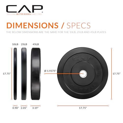 Image of CAP Barbell Olympic Weight Set with 7ft Barbell & Bumper Plates | 160-370 lbs | Multiple Options