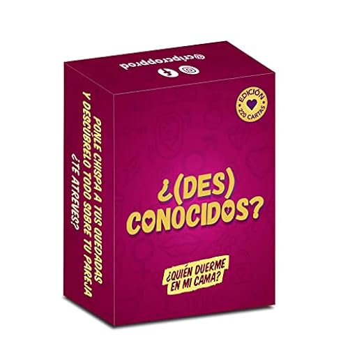 Desconocidos – Juego Parejas – 220 Cartas – Regalo Original para Mujer – Juegos de Mesa Adulto – Regalo Aniversario Pareja – Regalos San Valentin Hombre – Talonario y vales para Parejas | Ya disponible en tu tienda friki favorita! En mundofriki.es!