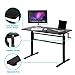 UNICOO Manual Standing Desk - Heavy Duty Game Desk, Crank Adjustable Height, Headphone Hook, 48 x 24 Inches (SYK01-Black)