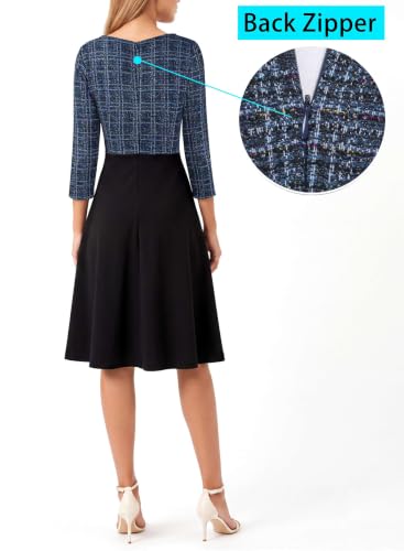 Image of VFSHOW Womens Front Zipper Work Business Casual Office Church A Line Dress