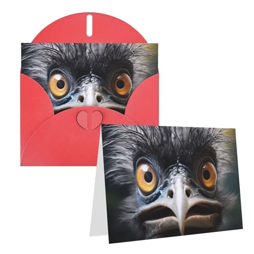 QMNSEHF Emu �O���[�e�B���O�J�[�h �����t�� Thank YouCard �u�����N Happy Birthday�J�[�h ���f�B�[�X �����Y �N���X�}�X �n���E�B�� �E�F�f�B���O �u�����N �m�[�g�J�[�h ������@�� �O���[�e�B���O�J�[�h 4x6