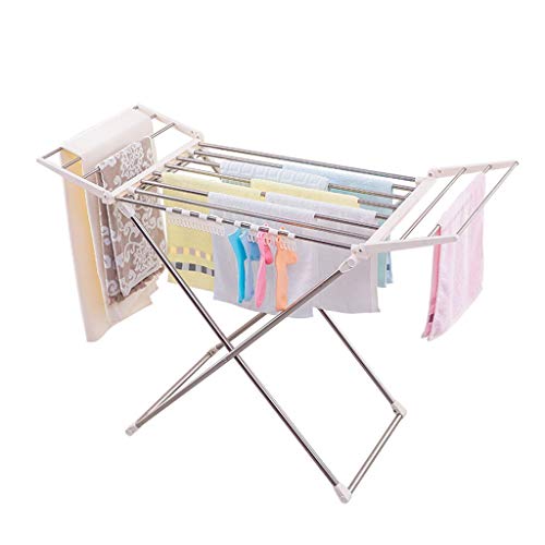 YI0877CHANG Tendedero de Ropa Estante de Secado Plegable Interior Estante de Secado Simple Piso Estante de Secado multifunción Estante de Secado de ala de balcón Estante de lavandería