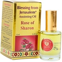 Ein Gedi Rose of Sharon Anointing Oil, Blessing from Jerusalem Gold Collection, Holy Land Anointing Oil for Prayers and Blessings. 12ml, Rose of Sharon