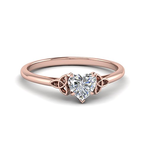 Bague solitaire cœur en or rose, le cadeau surprise idéal pour elle du 47 au 70