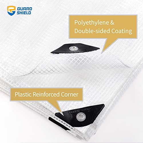 GUARD SHIELD Clear White Tarp Heavy Duty 6x8 Feet Waterproof for Greenhouse Outdoor Garden Poly Cover UV Resistant 3x3 Weave 10mil by GUARD SHIELD - Used condition - Image 2